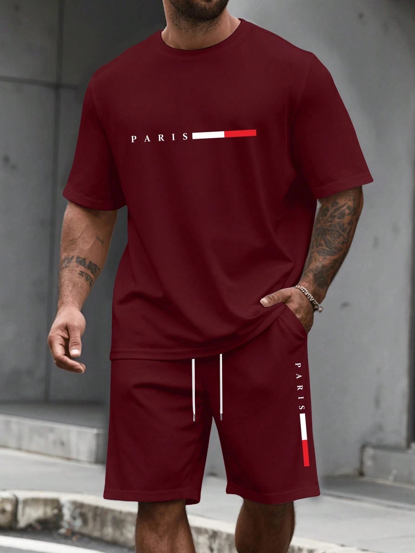 Men's Tracksuit 2 Piece O-neck Short Sleeve Shirt Shorts Set Men's Running Suit Plus Size T shirts Man Clothing Summer T-shirt